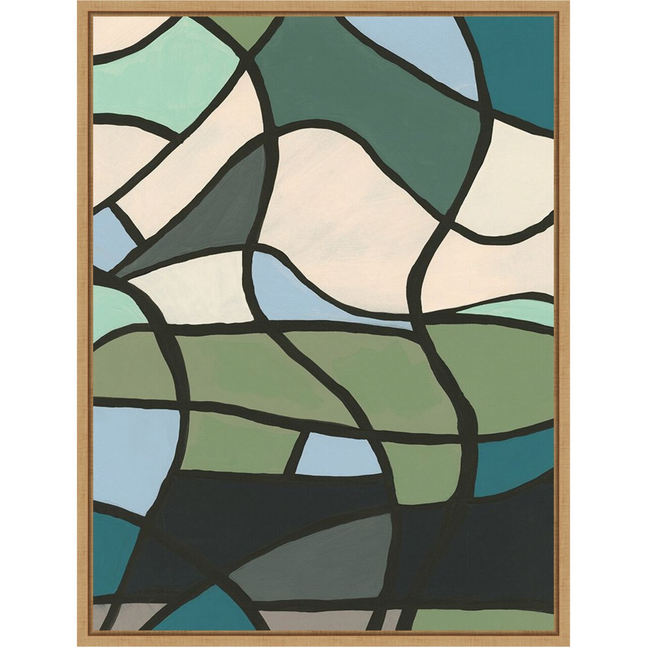 Multicolor Stained Glass II by Regina Moore Framed Canvas Wall Art